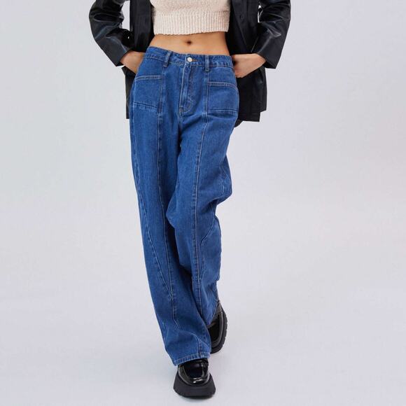 Cider Dark Wash High Rise Dad Jeans Wide Leg Jeans Size S 28" - Picture 3 of 11